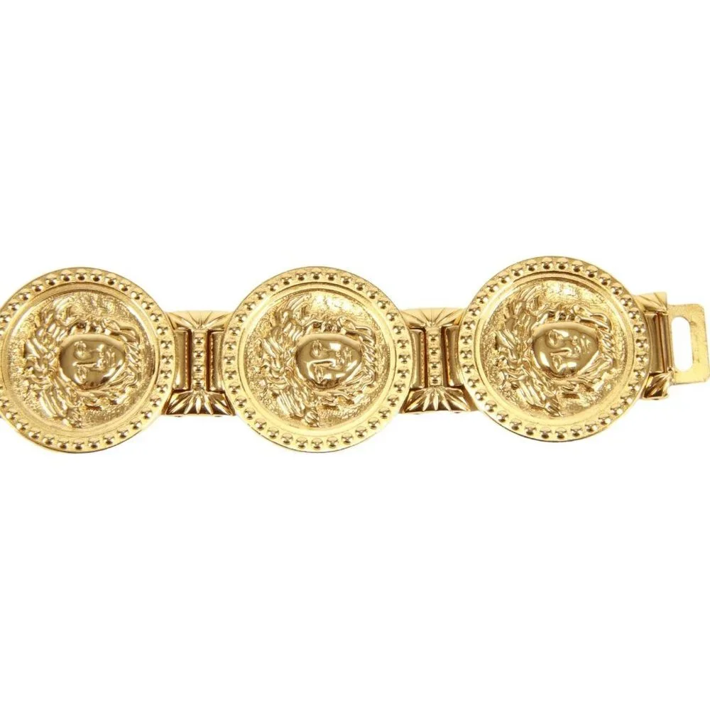 Authentic Gianni Versace Signature Medusa Head Gold Plated Vintage Coin Watch - Picture 12 of 12